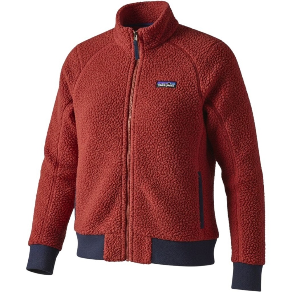 Patagonia Sweater Womens Small Red Full Zip Wool Fleece Retro Pile Jacket Warm